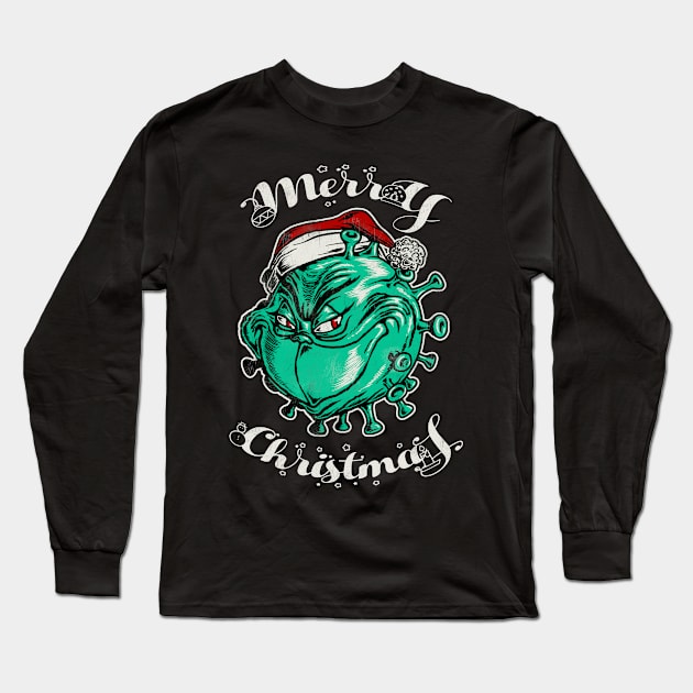 Merry Christmas from Coronavirus Long Sleeve T-Shirt by ZlaGo